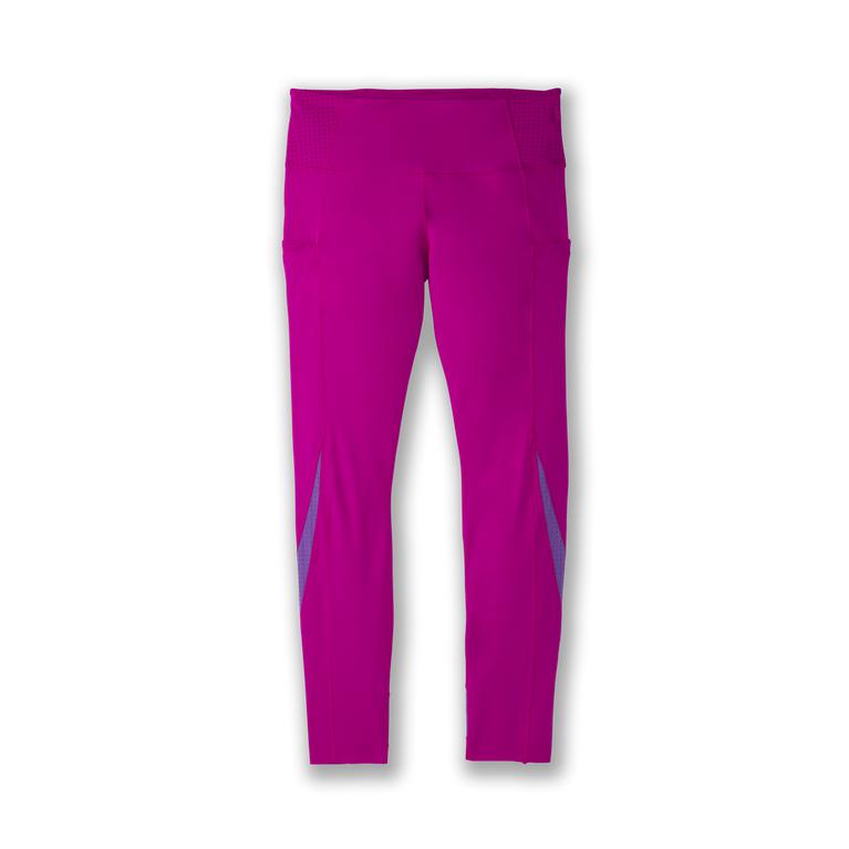 Brooks Method 7/8 - Womens Cropped Running Leggings - Magenta/Heliotrope (53627DKBH)